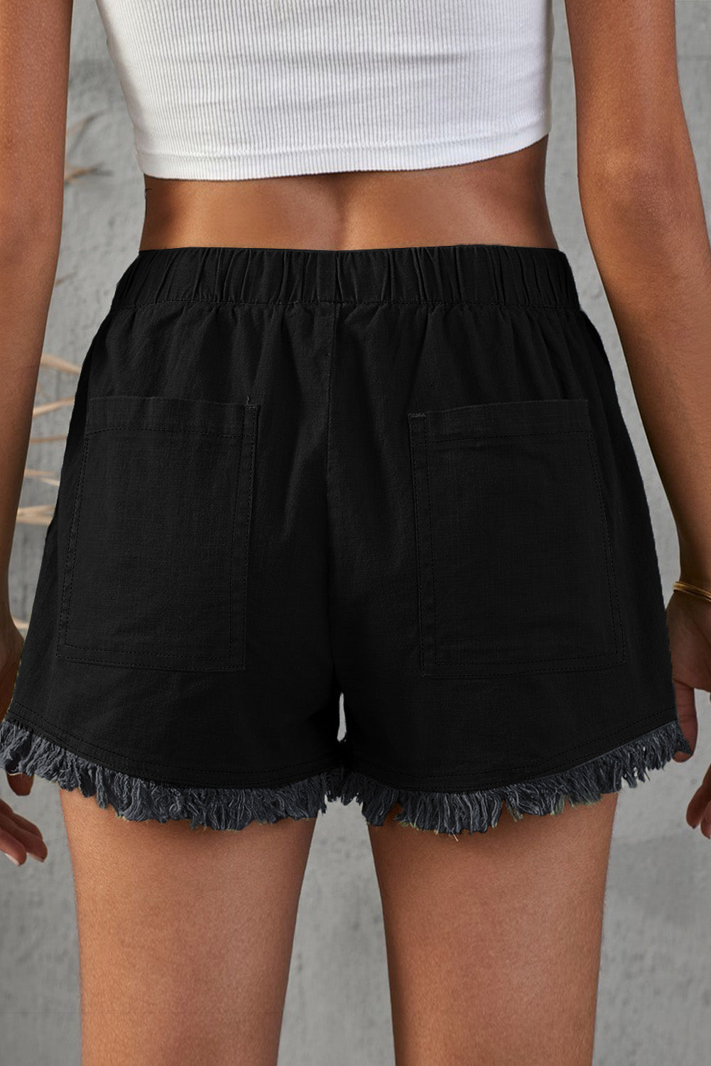 Pocketed Frayed Shorts