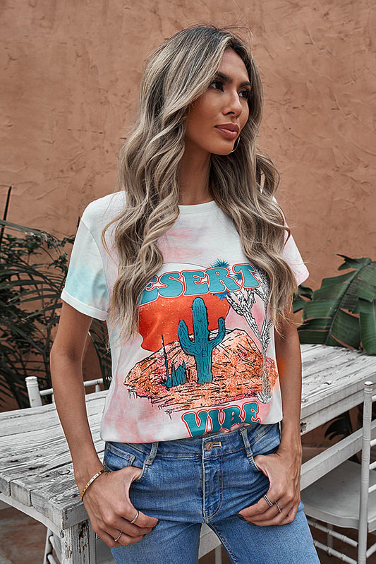 Desert Vibe | Tie-Dye Graphic Tee Shirt