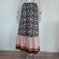 Bohemian Style Print Stitching Swing Skirt